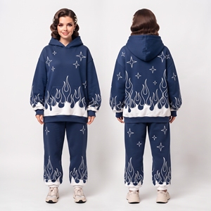 Survêtement à capuche unisexe personnalisé, coupe ample, écologique, épais, respirant, pour l'hiver, style streetwear délavé à l'acide, 20% polyester 80% coton - Product Image 3