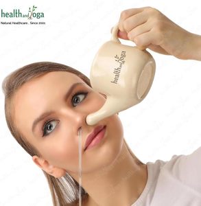 HealthAndYoga Flojar Pot à Neti en Céramique Jala, Conception Améliorée avec Support pour Bouchons Nasaux, Beige - Product Image 5