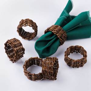 Rustic Farmhouse Handmade <b>Rattan</b> Napkin Ring Decorative Napkin Holder for Wedding Party Holiday <b>Dining</b> <b>Table</b> Decor at Wholesale - Product Image 3