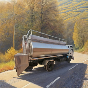 Horizontal Milk Supply Tank Road Dual Compartment Stainless Steel <b>Temperature</b> <b>Control</b> Double Wall Storage Motor PLC <b>Controlled</b> - Product Image 2