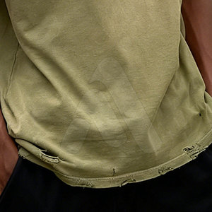เสื้อยืดฮิปฮอปผู้ชายผ้าฝ้าย 100% ทรงดิสเทรส รักษ์โลก คุณภาพสูง ระบายอากาศได้ดี แห้งเร็ว สินค้ามาใหม่ สวมใส่สบายๆ - Product Image 6