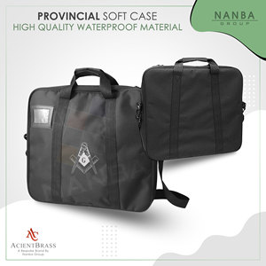 Premium <b>Masonic</b> Apron Carrying <b>Case</b> Provincial Size Black with Silver Square and Compass (Printed) | Freemason Bags & <b>Cases</b> - Product Image 2