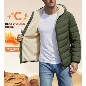Womens Winter Quilted Puffer <b>Coat</b> With Attached Hood And Durable Front Zipper Closure - Product Image 3