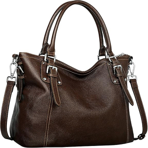 Leather <b>Handbag</b> Regular Shape <b>Soft</b> Canvas Luxury Fashion Waterproof Eco-Friendly Minimal Hardware Adjustable Strap Crossbody - Product Image 1