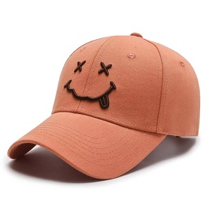Custom Unisex Black 6-Panel <b>Snapback</b> <b>Cap</b> With White Embroidered Smile Face Street Style Casual Adjustable Hat Adult - Product Image 5