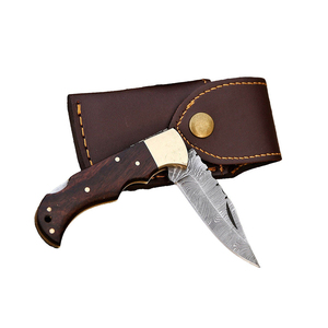 Cuchillo Plegable de Acero de Damasco Hecho a Mano, Compacto, para Camping, Senderismo, Viajes, Herramienta de Transporte, Personalizable OEM - Product Image 4
