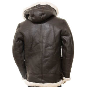 Chaqueta de piel de oveja para hombre, estilo clásico con cremallera, forro de lana gruesa, talla grande. - Product Image 2