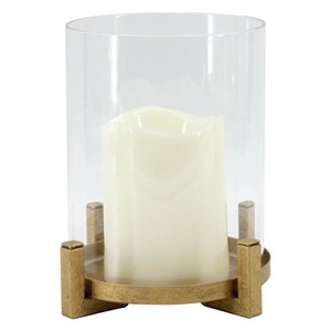 Nordic Style Gold Pillar Stand with Glass <b>Hurricane</b> Pedestal <b>Hurricane</b> <b>Candle</b> Holders Modern Tabletop Centerpiece for Event Deco - Product Image 4