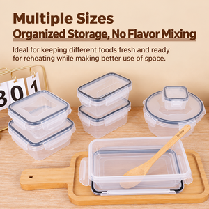 Ensemble de 12, 16 ou 24 contenants hermétiques pour aliments, boîtes de conservation alimentaire en plastique transparent avec couvercles, empilables, organisateur de réfrigérateur pour la cuisine - Product Image 2