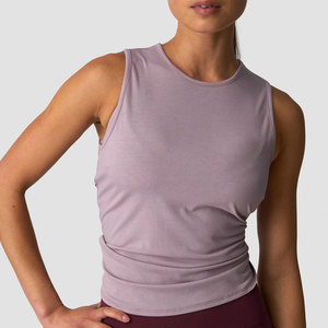 Outdoor Training <b>Ladies</b> Longline High Compression Open Back Design Tank <b>Top</b> Custom Blank Activewear Sports Round Neck <b>Vest</b> - Product Image 1