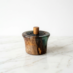 Middle East Oud Burner Resin Wood Inlay Bakhoor Burner Metal Lid Arabic Mabkhara Incense Holder Ramadan Eid Home <b>Office</b> <b>Decor</b> - Product Image 1