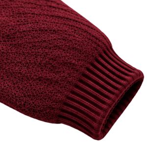 Textured Knit Crewneck Sweater Pullover Ribbed Cuff Hem Long Sleeve Casual Autumn <b>Thick</b> 380g Custom Color Wholesale Knitwear - Product Image 4