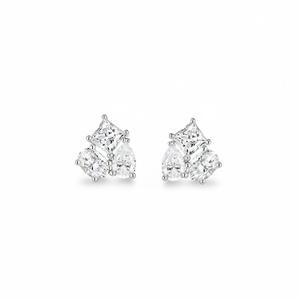 Pendientes de Diamantes de Tres Piedras en Oro Sólido de 14K, Diseño Moderno y Minimalista, Regalo de Aniversario para Ella - Product Image 2