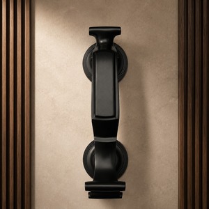 SHUBHAM Poignée de frappeur de porte en laiton noir style victorien, quincaillerie décorative pour entrée - Product Image 4