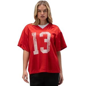 Camiseta de fútbol americano personalizada para mujer Relax Fit cuello en V y estampado Vintage 00 transpirable y camisetas de diseño a la moda - Product Image 1