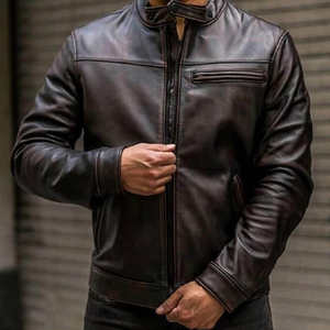 Blouson de motard homme style vintage sur mesure de qualité supérieure 2026 avec coupe ajustée pour la moto et la mode urbaine - Product Image 3