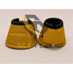 Botas de protección para caballos de lujo, personalizadas, de color amarillo sólido, con tela de malla transpirable y diseño hexagonal para protección de las patas. - Product Image 4