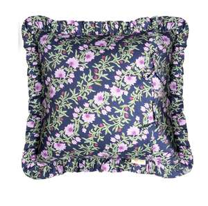Housses de coussin à motif floral 16x16 pouces bleu marine pour la maison, l'hôtel, le restaurant, fourniture en gros, faible MOQ - Product Image 5