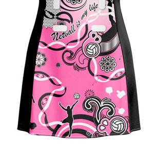 Professional Women's Netball Uniform Set Reversible Sublimated Design Breathable Quick Dry Fabric With Team <b>Customization</b> - Product Image 3