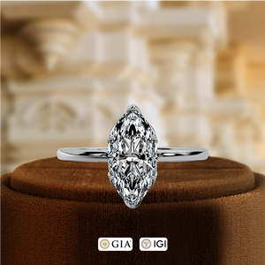 Anillo de Compromiso Solitario Marquise para Mujer, Anillo de Diamante Cultivado en Laboratorio de 1 Quilate, Anillo de Boda con Diamante Certificado por IGI, Anillo de Oro Blanco - Product Image 5