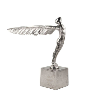 Sculpture géométrique abstraite moderne en or, statue architecturale en résine, figurine métallique minimaliste et massive, décoration de luxe pour étagère - Product Image 5