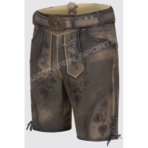 Lederhosen bavaroises pour hommes, shorts traditionnels allemands en cuir de vache véritable, sportifs, unis, brodés, Trachten, vente en gros - Product Image 3