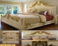Chevets de lit double en teck de style européen moderne pour chambre principale, taille personnalisée, couleur personnalisée DSTEXPORTS