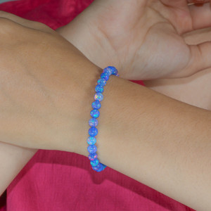 Pulsera redonda de ópalo con cuentas hecha a mano, pulsera de plata de ley con cuentas lisas hechas a mano, exportación a precio de mayorista. - Product Image 2