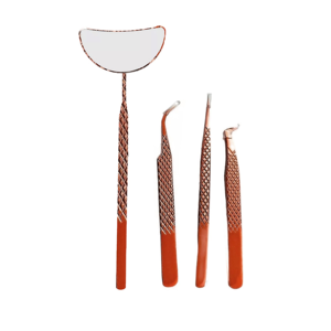 Custom Red Eyelash Extension Tweezers Set Stainless Steel Pointed Tip Mirror Finish Lash <b>Tools</b> Wholesale Professional - Product Image 1