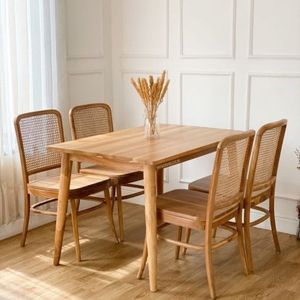 Ensembles de jardin, meubles d'extérieur 4 places, ensemble de salle à manger OEM/ODM, chaises de patio en bois, table à manger, coussin personnalisé - Product Image 3