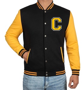 Vente en gros de vestes universitaires de baseball à manches longues personnalisées dernier modèle Vestes Letterman universitaires vierges unies pour hommes - Product Image 3