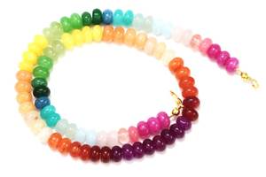 <b>Top</b> Quality Colorful Quartz Rondelle Beaded Choker Gemstone Necklace 7MM To 8MM Loose Quartz Beads Necklace Fine Fashion Jewelry - Product Image 6