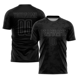 ชุดฟุตบอลแบบซับลิเมชั่นสีดำเทาแบบกำหนดเอง เสื้อฟุตบอลส่วนตัว ระบายอากาศได้ดี ซับเหงื่อ ชุดกีฬาสำหรับทีม - Product Image 1