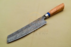 Handmade Damascus Steel Chef <b>Knife</b> <b>Set</b> in Wooden Handle Polished Straight Edge <b>Sharp</b> in Damascus steel - Product Image 2