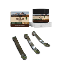 Cuillère à shilajit en acier inoxydable en gros avec support suspendu, logo personnalisé, usine OEM