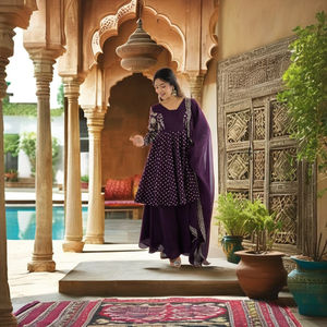 Tenues Anarkali Palazzo traditionnelles indiennes de qualité supérieure - Product Image 3