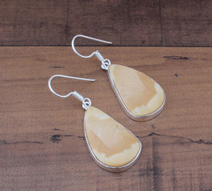 ต่างหูหยดน้ำประดับพลอยแจสเปอร์ธรรมชาติ เงินแท้ 925 เครื่องประดับอัญมณีหรูหราสำหรับงานปาร์ตี้และของขวัญวันเกิด - Product Image 2