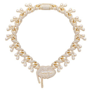 Best Selling Custom Length <b>Iced</b> <b>Out</b> Diamond <b>Chain</b> Necklace with Premium Finish for Streetwear Fashion Events and Celebrity Style - Product Image 3
