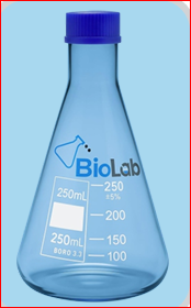Frasco Erlenmeyer de Vidrio Borosilicato Azul, Frasco Cónico Graduado, Recipiente de Mezcla para Laboratorio - Product Image 4