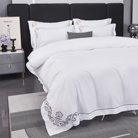 Ensemble de couverture de lit d'hôtel 200TC 300TC 400TC 40S 60S 80S personnalisé broderie housse de couette Twin Queen King size drap de lit ensemble de literie