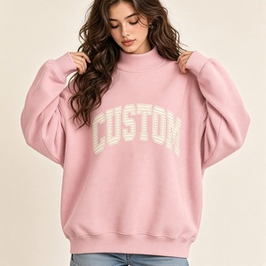 Sudadera Oversize de Cuello Alto con Forro Polar, Diseño Personalizado con Logotipo Impreso, Manga Larga, Top Informal, Ropa Urbana al por Mayor - Product Image 1