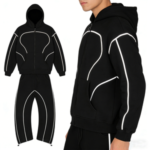 Ensemble survêtement unisexe personnalisé en molleton technique coupe-vent style streetwear : sweat à capuche et jogging hip-hop – Vente en gros - Product Image 4