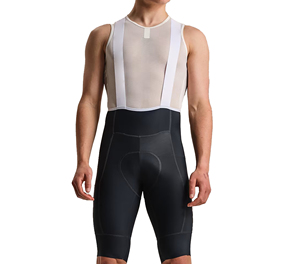 Cuissard de cyclisme ajusté pour homme, noir et blanc, en Spandex et Nylon, anti-humidité, longueur courte - Product Image 3