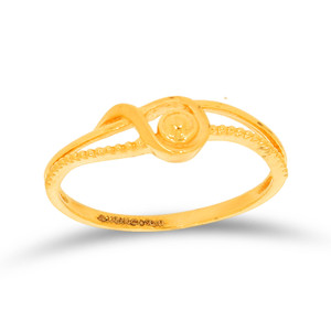 Twisting Beauty Gold Ring Exquisite Twisted Golden Circle Ring Elegant Spiral Pattern and Beaded Detail Statement Band Jewellery - Product Image 1
