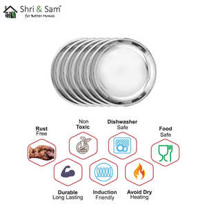 6 PCS Stainless Steel <b>Side</b> <b>Plate</b> Delight Dishes & <b>Plates</b> - Product Image 1