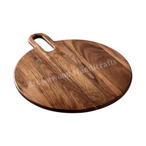 Elegant Design Good Quality Wholesale Natural Wood Finished Color Hotel <b>Kitchen</b> Use Acacia Wood Chopping Board with Handle - Product Image 1