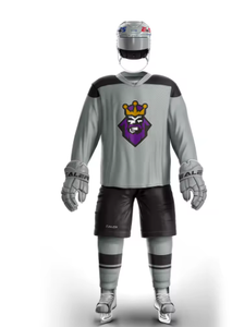 Maillot de hockey sur glace des Kings de Los Angeles, gris et noir, manches longues, col en V, imprimé par sublimation, vêtements en polyester anti-humidité - Product Image 4
