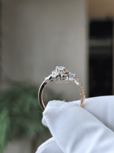Oval Cut Lab Grown Diamond Halo <b>Ring</b> 0.90 Ct Gold <b>Split</b> Shank Floral Cluster Engagement Anniversary Fine Jewelry for Women - Product Image 3