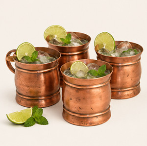 Mug à Moscow Mule en cuivre massif pur fait main avec poignée soudée sans couture, style antique, finition martelée, vaisselle en cuivre - Product Image 2