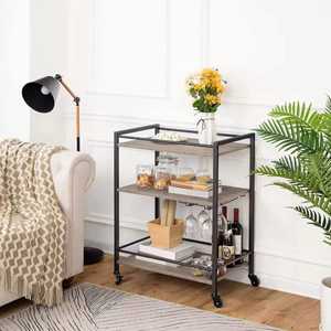 Carrito de Almacenamiento Rodante de Metal de 3 Niveles, Resistente, con Asa, Organizador Versátil para Cocina, Oficina y Baño - Product Image 3